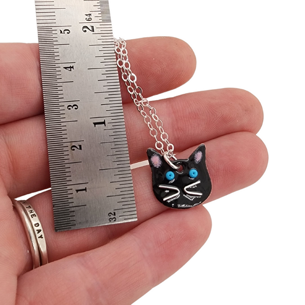 small cat necklaces handmade by Kathryn Riechert