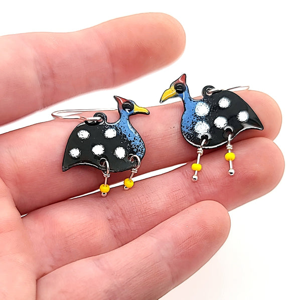 guinea bird earrings